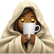 girl inside a blanket sipping coffee eyes closed sticker