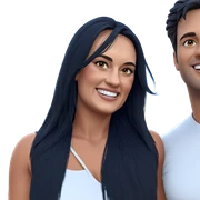 happy couple in sunny outdoor sticker