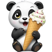 Panda eating ice cream sticker