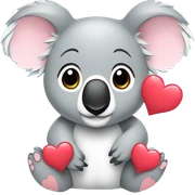 Koala with hearts around face sticker
