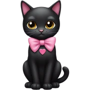 Black cat with pink bow  sticker
