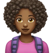 Black light skinned girl with curly natural hair sticker