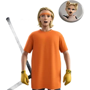 blonde boy with bat gloves sticker
