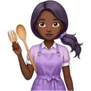 Black skin long hair lady with light purple apron just the apron sticker