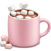 Light Pink mug of hot chocolate with marshmallows  sticker