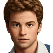 portrait of a brown-haired boy sticker