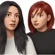 friends with stylish hair sticker