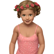 girl with jewelry and wreath sticker