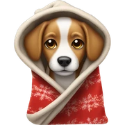 Cute christmas dog in blanket sticker