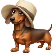sausage dog wearing a hat  sticker
