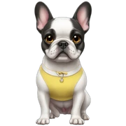 FRENCH BULLDOg with mini skirt sticker