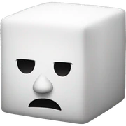 a man with a head white cube sticker