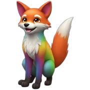 Rainbow Fox Full Body sticker
