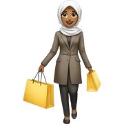 Fashionable-Muslim-girl-shopping-shopping bags sticker