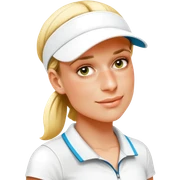 Tennis girl with visor sticker