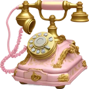 Vintage rococo Phone gold and light pink sticker