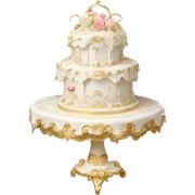 highly detailed white rococo cake sticker
