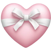 Pastel pink heart with white bow sticker