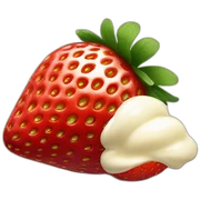 cream strawberry sticker