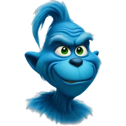 A blue grinch sticker