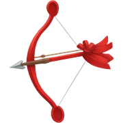 red bow and arrow sticker