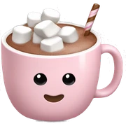 Light Pink mug of hot chocolate with marshmallows  sticker