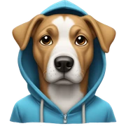 Dog wearing a hoodie sticker