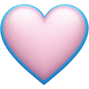 Light pink heart with blue  sticker