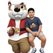 boys having fun indoors sticker
