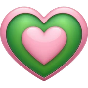pink & green heart sticker