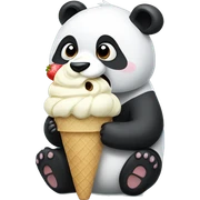 Panda eating ice cream sticker