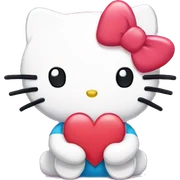 hello kitty with heart sticker