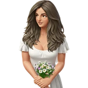 girl in white dress with flowers sticker