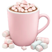 Light Pink mug of hot chocolate with marshmallows  sticker
