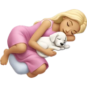 Sleeping beauty girl with white puppy sticker