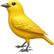 yellow bird looking down sticker