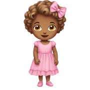  baby girl wearing pink dress sticker
