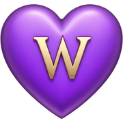 The Letter “W” inside a Purple Heart sticker