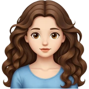 Girl wavy 2c, long and brunette pretty  sticker