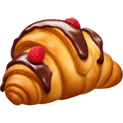 Croissant with red fchocolate  sticker