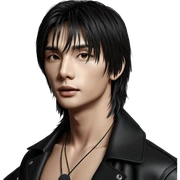 fashionable young man in leather sticker
