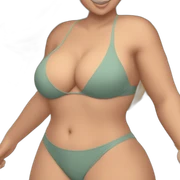 Slim-thicc Caucasian woman bikini pose (beach body) sticker