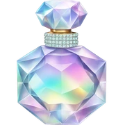 Pale holographic perfume bottle with diamonds  sticker