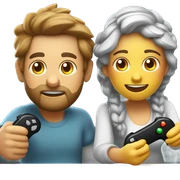 Casal branco jogador videogame  sticker