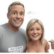 smiling beach day couple sticker