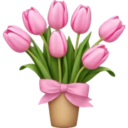 pink tulip bouquet  sticker
