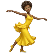 dancing lady in yellow dress sticker