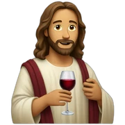 jesus drinking wine sticker