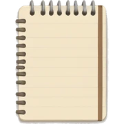 small beige notebook
 sticker