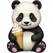 Panda eating ice cream sticker